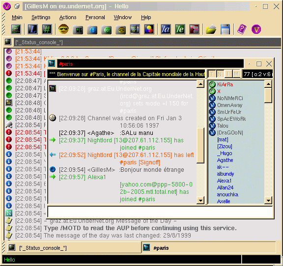 L'interface Kde d'IRC n'a rien  envier aux versions Microsoft